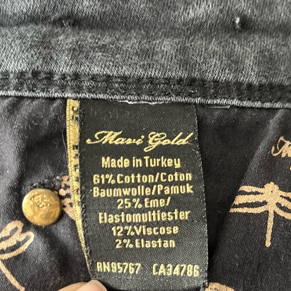 Mavi Gold Women's Black Denim Jeans Skinny Leg Slim Fit Size 32x32 Zipper Fly - Picture 5 of 6